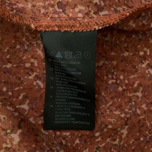 DVF-Inspired Brown Dusty Rose Print 3/4 Sleeve Belted Wrap Dress Size 2 - Picture 6 of 8